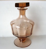 Polska Przedwojenna KARAFKA Huta HORTENSJA na STOPCE RÓŻOWA rozalinowa !!!