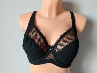 Śliczna bielizna czarny biustonosz z fiszbiną 100F
