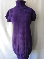 Tunika swetrowa, fioletowa z golfem - M/L