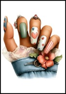 A2 PLAKAT DO SALONU MANICURE URODY, PLAKAT DLA KOSMETYCZKI PAZNOKCIE LAKIER