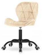 KRZESŁO FOTEL OBROTOWY DO BIURKA REGULOWANE WELUROWE WYTRZYMAŁE BEŻOWY