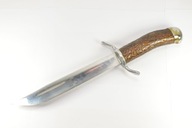 DUŻY STARY NÓŻ MYŚLIWSKI Z ROGIEM ZOBACZ!