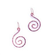 Kolczyki z czystej miedzi, spirala ślimaka. Amulet mocy.