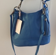 TORBA/WOREK ZE SKÓRY W PRZEPIĘKNYM KOLORZE SZAFIRU