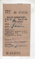 Bilet PKP, Wydzno do Łasin, 1946r., -25