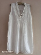 WŁOSKA sukienka długa tunika plisy haft 36/38