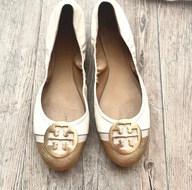 Tory Burch Beżowe Złote Baleriny Flats r. 41