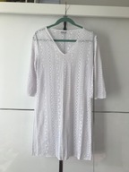 BIAŁA AŻUROWA SUKIENKA M/L STAN BDB