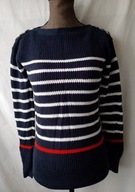 Sweter ciemnogranatowy w paski - S/M