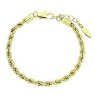 84347 BRANSOLETKA 14K POZŁACANA 17+3 CM 4,4 MM splot kordel