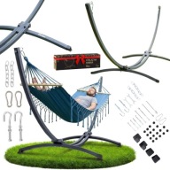 STELAŻ NA HAMAK METALOWY STOJAK HAMAKOWY OGRODOWY DWUSOOBOWY MOCNY DUŻY XL