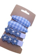 Spinki do włosów kwiatki niebieskie 4 szt.