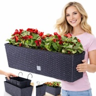 DONICZKA BALKONOWA OGRODOWA Z UCHWYTAMI 58CM DONICA SKRZYNKA NA BALUSTRADE