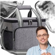 TORBA TERMICZNA ŚNIADANIOWA LUNCH BOX DUŻA NA ŚNIADANIE JEDZENIE NAPOJE