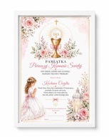 Personalizowana pamiątka Pierwszej Komunii Świętej w ramce A4