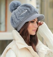 CZAPKA ZIMOWA JESIENNA Z POMPONEM gruba basic casual pompony BERET BERETKA