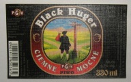 STARA ETYKIETA PIWO CIEMNE MOCNE BLACK HUGER BROWAR CIECHANÓW