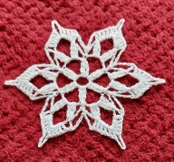 gwiazdka/ śnieżynka 9,0 cm, kol. biały