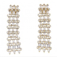 60415 Kolczyki 18K pozłacane 44/13 MM "brylantowa" elegancja