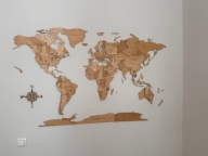 Dekoracja ścienna MAPA ŚWIATA 3D 105x63 - winchester , pomysł na prezent