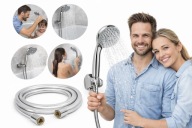 ZESTAW PRYSZNICOWY SŁUCHAWKA 5 TRYBÓW + WĄŻ 150 CM + UCHWYT MOCNY NATYNKOWY