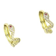 86016 Kolczyki stal chirurgiczna 316L pozłacane 14k żmije z cyrkoniami