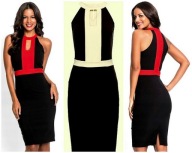 Sukienka XS 34 elegancka mała czarna ołówkowa glam wieczorowa wizytowa