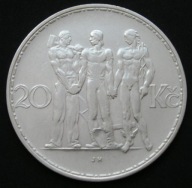 Czechosłowacja 20 koron 1933 - ludzie pracy - srebro