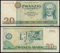 BNA - NIEMCY NRD 20 Marek 1975 ZH 974728 # P29r seria zastępcza DDR # F/VF