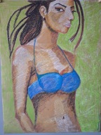 Obraz pastelami - kobieta