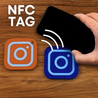NFC Tag brelok z logo aplikacji – Instagram TikTok Facebook Spotify