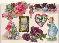 stare wyklejanki, wytłaczane, dekoracje papierowe, na pierniki? lakier SKO9