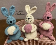 Wielkanocne króliki króliczki królik z jajkiem handmade rękodzieło szydełko