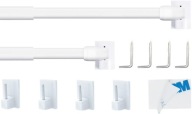 Zestaw 2 karniszy drążków do zasłon okiennych, zazdroska 30-50 cm białe z54