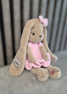 Królik szydełkowy pluszak personalizowany prezent urodziny zając handmade