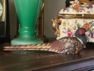 DREWNIANA FIGURKA BAŻANT VINTAGE RĘCZNIE WYKONANA