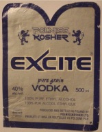 ETYKIETA - POLNISS KOSHER - EXCITE pure grain VODKA
