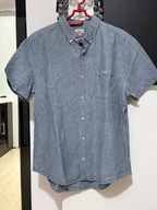 11 Koszula Next jasnoniebieska biały nalot kieszeń len XL