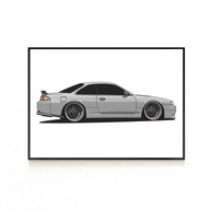 PLAKAT SAMOCHÓD NISSAN SILVIA S14, JDM, JAPOŃSKIE SAMOCHODY