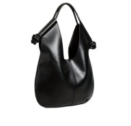 Torebka hobo czarna skóra ekologiczna elegancka worek shopper