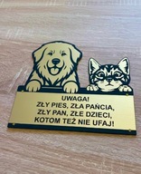 Owczarek podhalański i kot tabliczka 2w1 Srebrna lub złota duży wybór