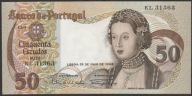 Portugalia 50 escudos 1968 - infantka Maria - stan bankowy UNC -