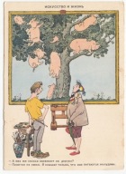 ŚWINIE NA DĘBIE OBRAZ HUMOR MALARZ