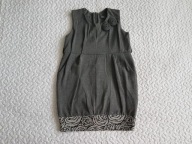 Wójcik piękna sukienka szara i kwiat nowa roz 128