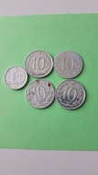 Czechy zestaw 10 halerzy 5 monet 1954 1976 1962