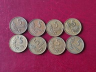 Zestaw 8 Monet obiegowych PRL 5 groszy 1949 r. Stany 3/4