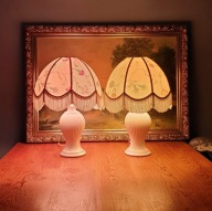 Para lamp stołowych St Michael | porcelana | 45 cm | oryginalne abażury