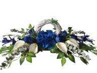 Stroik cmentarz kalie róże hortnesja granat - biel