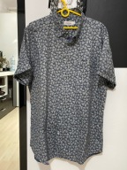 12 Koszula Dressman szaroniebieska trójkąty 55 % len 45% bawełna XL