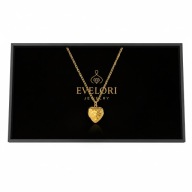 Złoty Naszyjnik Wypukłe Serce Stal Chirurgiczna 45cm Prezent